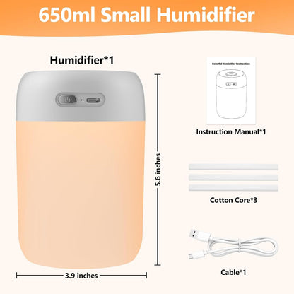 Plant Humidifier Indoor, 650ml Humidifier for Plants, Gray