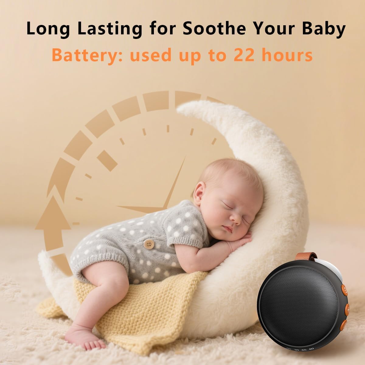 Portable Sound Machine Baby White Noise Machine Travel Noise Machine with 30 Soothing Sounds for Newborn Kids Adults Battery Sleep Brown Noise Masker 4 Timers Memory Function for Travel Home Office