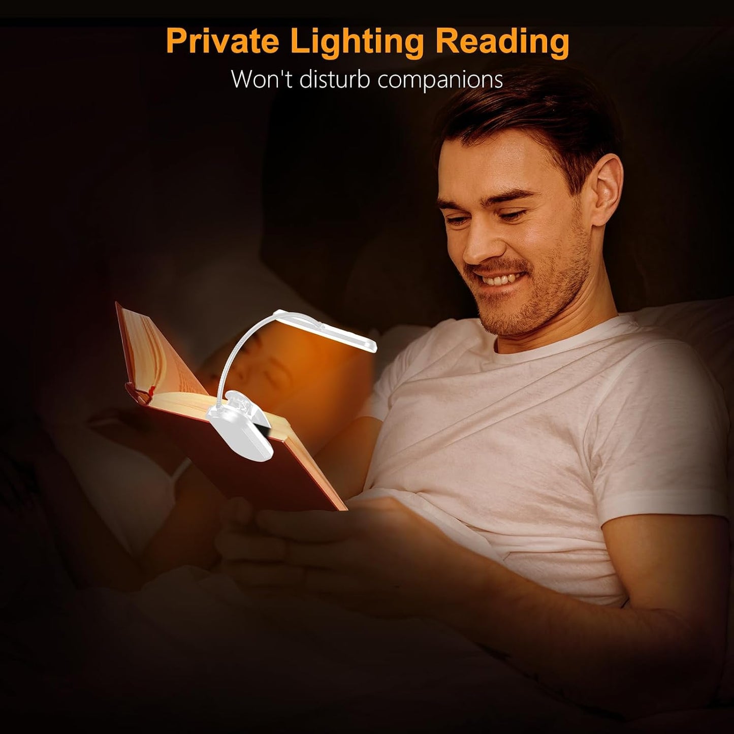 Gritin Rechargeable Book Light for Reading in Bed with 19 LED | Eye Caring 3 Color Temps,5 Brightness Levels,Memory Function,90 Hrs Runtime Flexible Goose Neck Clip on Light for Book Lovers