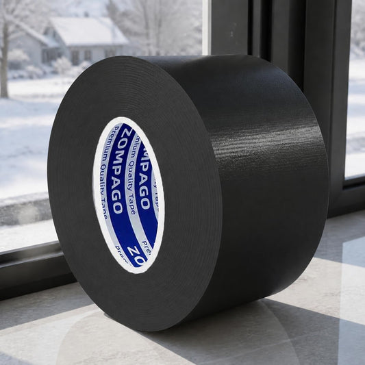 ZOMPAGO White Window Weather Sealing Tape 2.4in x 33FT, Cloth Draft Stopper for Sliding Door & Gap Filler, Strong Adhesive Window Seal Tape Air Conditioner Door Weather Stripping Insulation