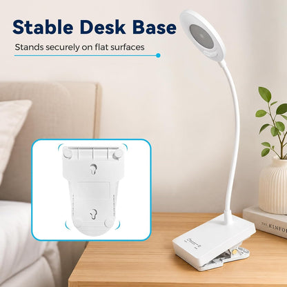 Shabbos Lamp, 2-in-1 Desk & Clip-On LED Shabbat Lamp, Adjustable Cover, 360° Flexible Gooseneck, 3 Color Modes & Adjustable Brightness, USB Plug-in Table Lamp for Bedside, Desk, Living Room, Study