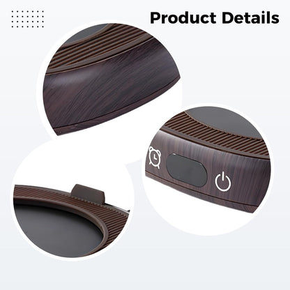 Electric Mug Warmer with 4 Temperature Settings and Auto Shut Off, 25W Wood Grain Beverage Warmer for Desk, UL/CE Certified, 5.1 x 5.1 in / 130 x 130 cm