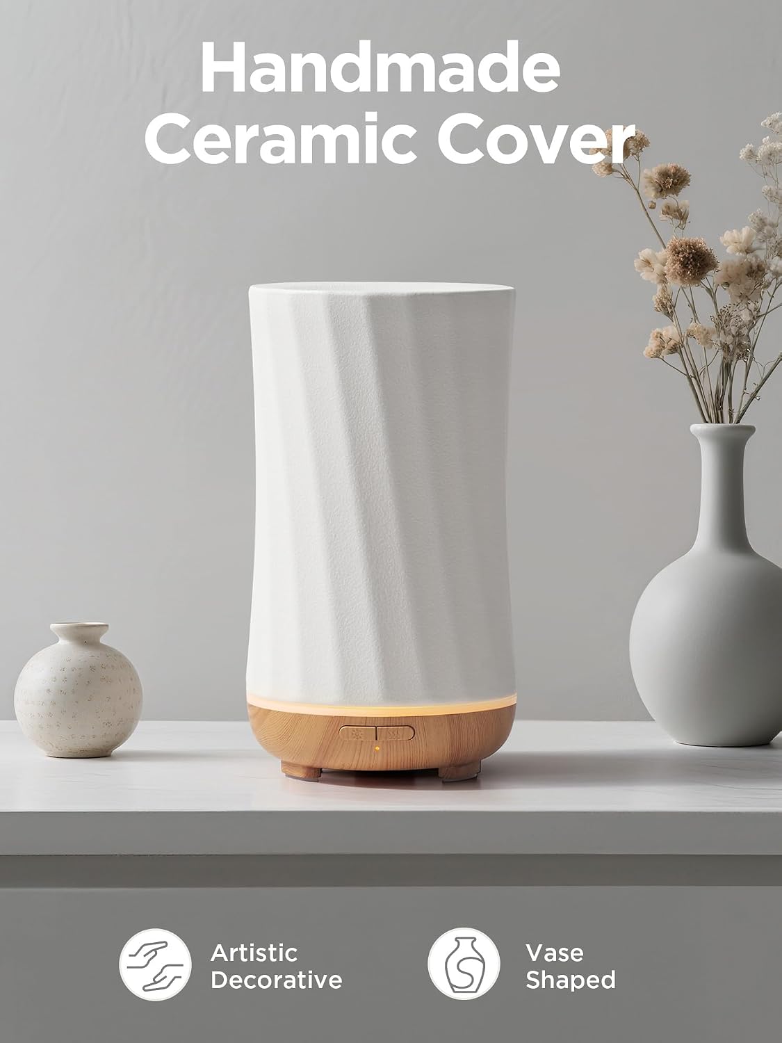 InnoGear 150ml Ceramic Essential Oil Diffuser, Diffusers for Home, White