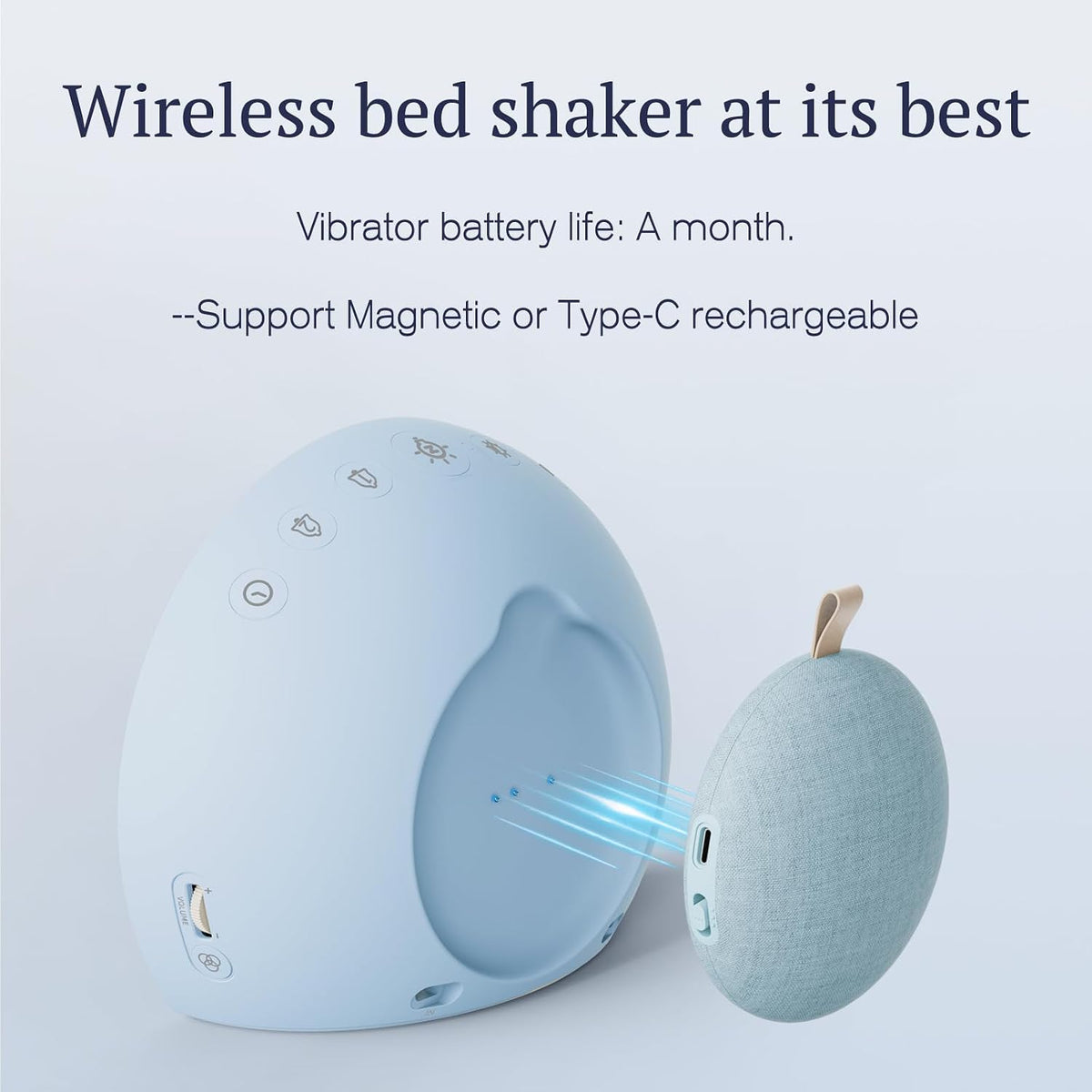 ANJANK Extra Loud Alarm Clock with Wireless Bed Shaker, Vibrating Dual Alarm with Light Wake Up for Heavy Sleepers & Hearing Impaired, 9-Color Night Light, 8 Sounds, 0-100% Dimmer, USB Charger