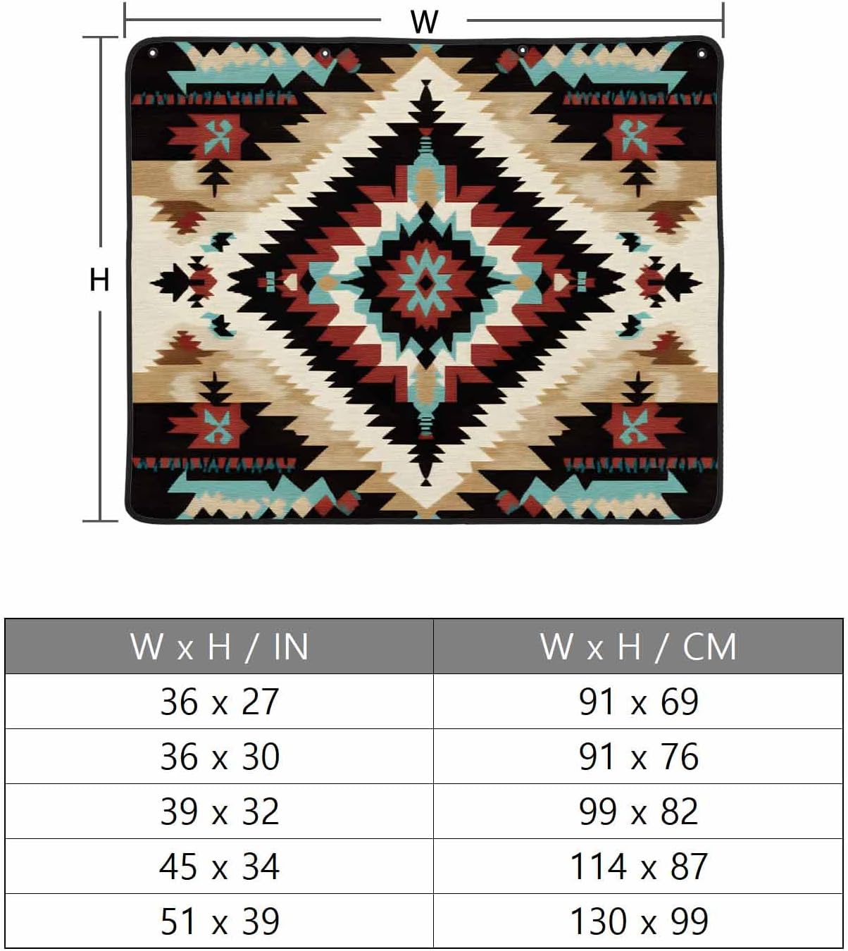 Western Aztec Magnetic Fireplace Cover Decorative Indoor For Brick Fireplace, Rustic Tribal Southwestern Boho Ethnic Insulation Fireplace Blocker Blanket Draft Stop Hot Heat Save Energy, 36"Wx27"H