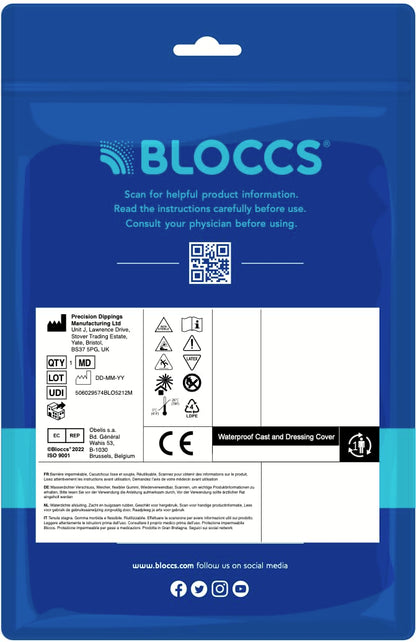 BLOCCS 100% Waterproof Cast Covers for Shower Leg- Swim Cover, Cast Bag for Bath. Durable Cast Sleeve for Swimming - #ASL74 - Adult Short Leg