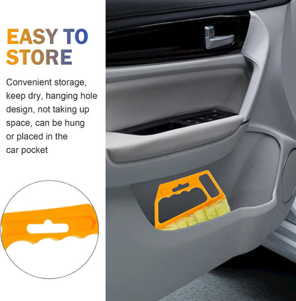 WZP 2PCS Blind Cleaner Duster Tool, Mini 7 Fingers Air Vent Cleaners | Handheld Washable Blind Cleaner, Universal for Blinds, Air Conditioner Vents, Fans Vents (Orange & Blue)