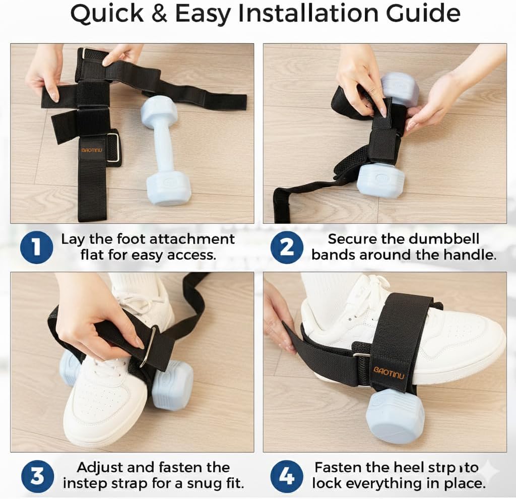 Monkey Foot Dumbbell Attachment for Glute Kickback Women's Leg Exercise Workouts at Home Adjustable Ankle Gym Strap Foot Weights Lifting Attachments Equipment for Men Hamstring Curls
