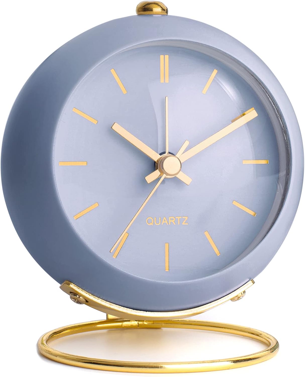 AYRELY® Battery Operated Analog Desk Alarm Clock with Light, Table Clock | Retro Aesthetic Clock with Silent Non-Ticking Movement for Bedside, Bedroom, Kitchen, Office, Travel & Kids' Room(Light Pink)