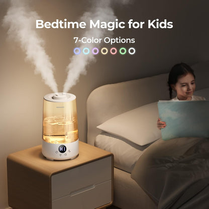 Homvana Top-Fill Cool Mist Humidifiers for Bedroom, Large Room(3.6L,Clear)