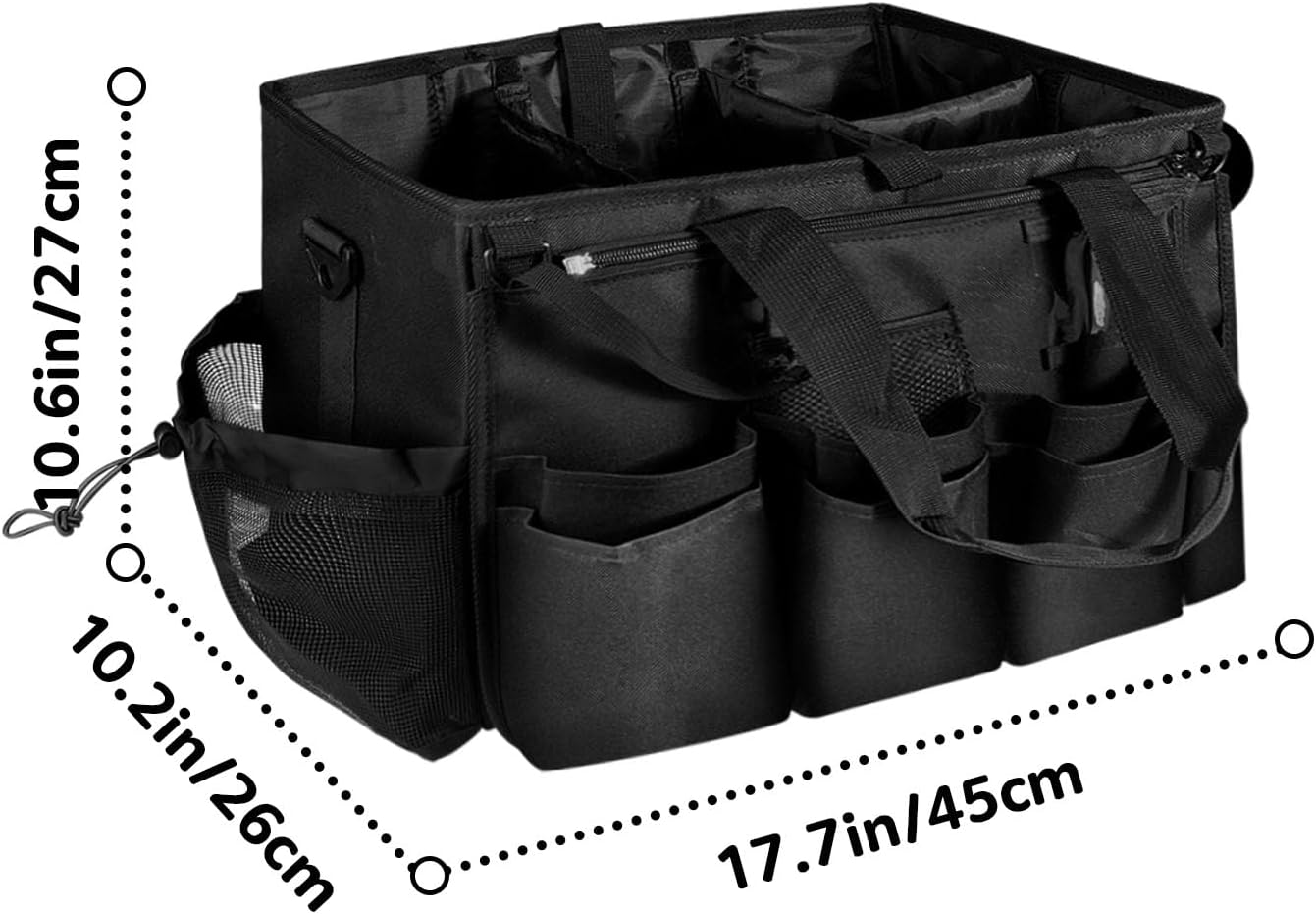 Boczif Cleaning Caddy Bag Wearable,Cleaning Caddy Supplies Organizer(Pink) | with Handle, Shoulder Straps & Detachable Divide, Cleaning Tool Organizers Tote Bag for Cleaners & Housekeepers