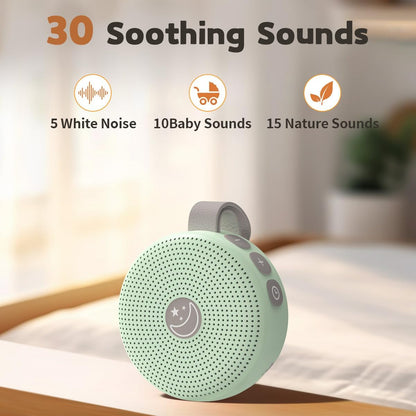 Portable Sound Machine Mini White Noise Machine Baby Shushing Brown Noise Machine with 30 Soothing Sounds for Kids Adults Dogs Auto-Off Timer 32 Volume Levels Sleep Machine for Home Office Privacy