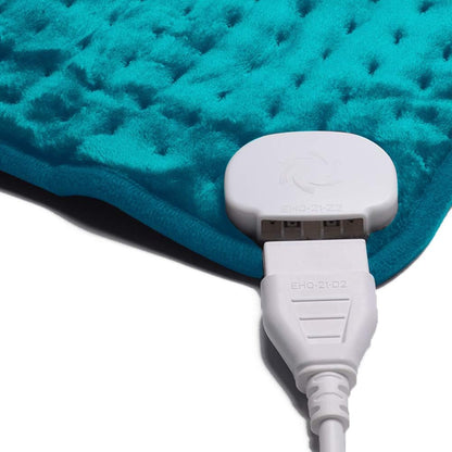 Ambershine 19''x24'' Weighted Neck & Shoulder Heating Pad, 2.5lbs with 12 Temperature Settings& 4 Auto-Off Timers, Pain Relief for Neck/Shoulder/Back(Gray&Blue)