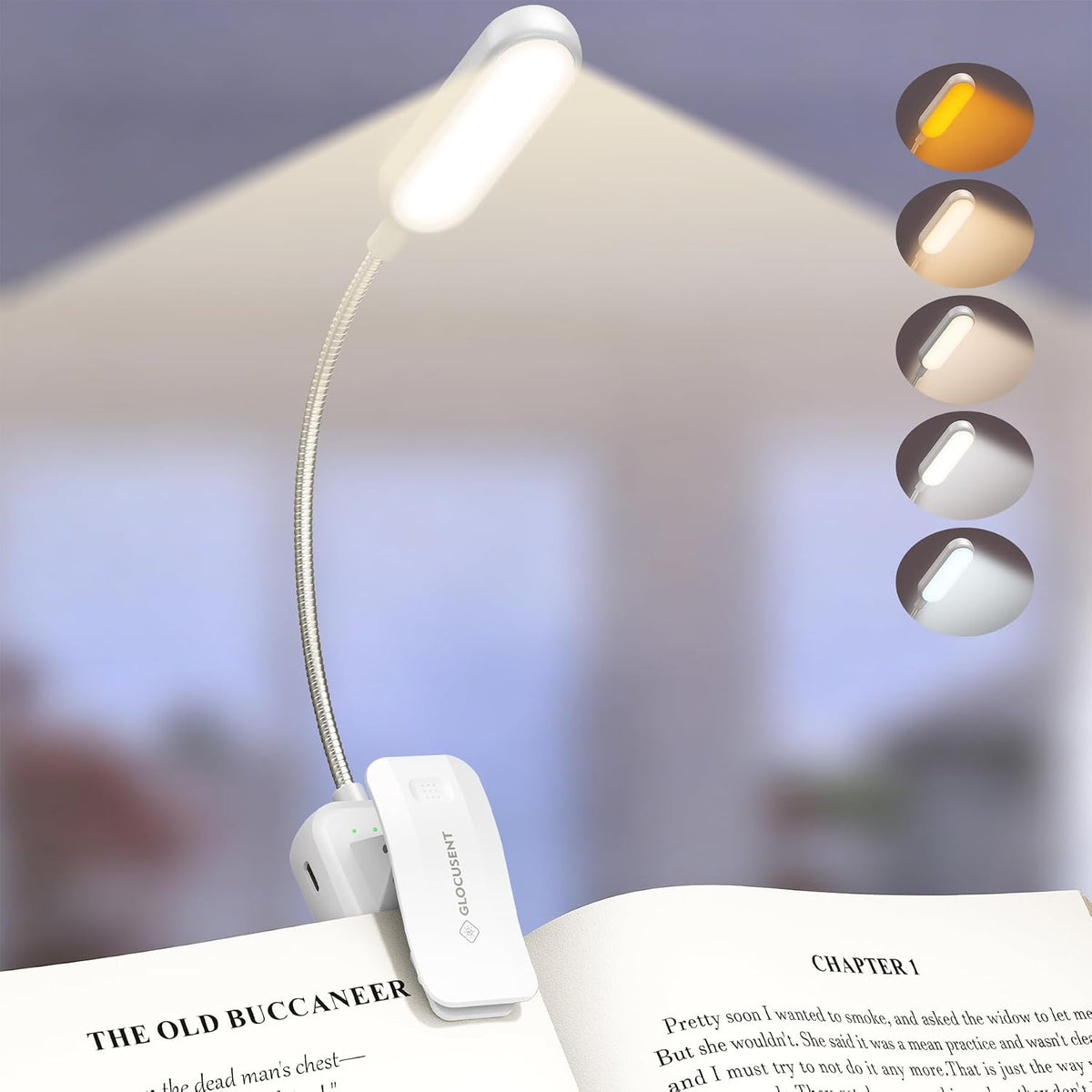 Glocusent 13 LED Book Lights for Reading at Night, Gifts for Book Lovers