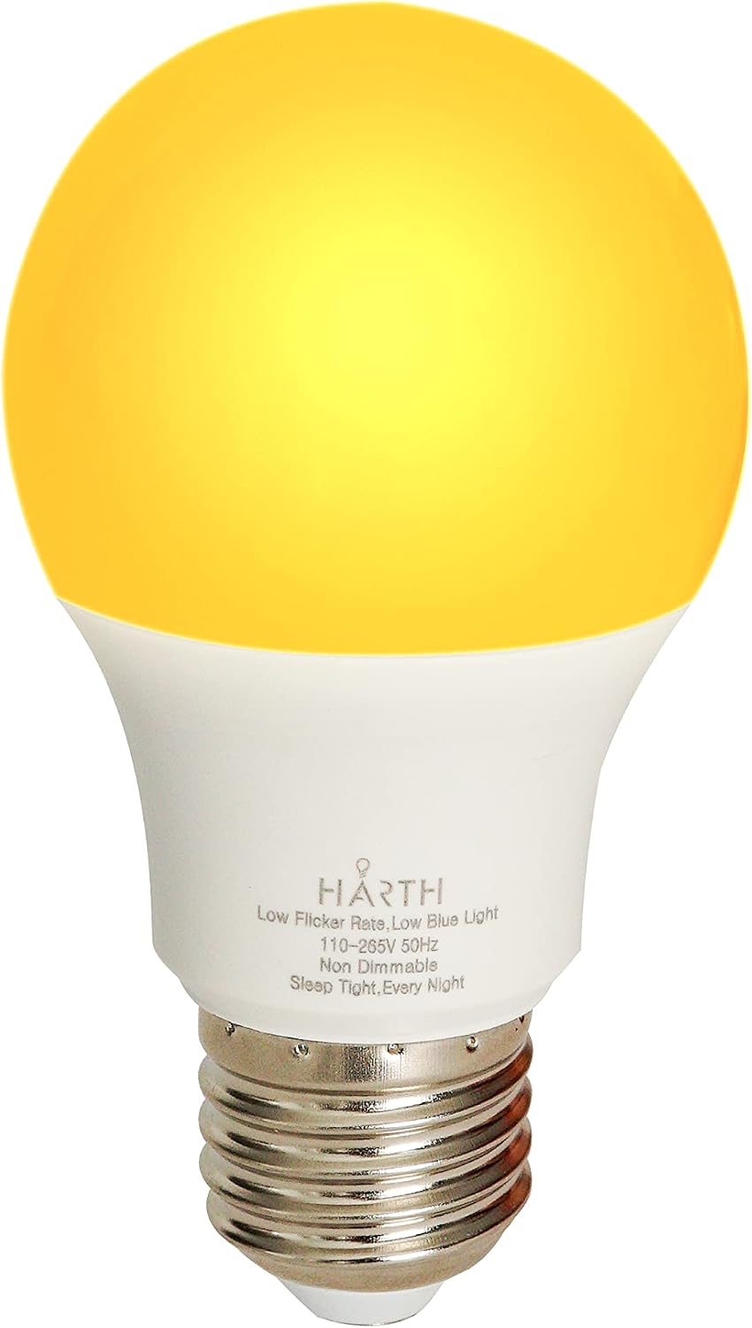 Amber Light Bulbs for Sleep I 1800K Warm Light Bulbs for Bedside Lamp I 7 Watt E26 Led Bulb (60W Equiv) Orange Led Lights for Bedroom Soft Warm Lighting I Dim Night Light for Kids Room Warm Light Lamp