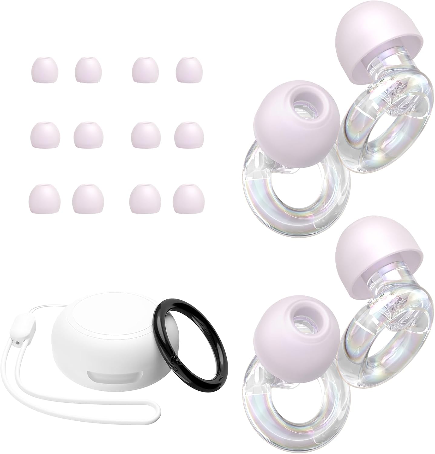 JUSTRVN Ear Plugs for Concert, 2 Pairs of Noise Reduction Earplugs 25dB-30dB with 8 Ear Tips&Carry case,Reusable Hearing Protection earplugs for Sleep,Social,Work,Focus&Noise Sensitivity