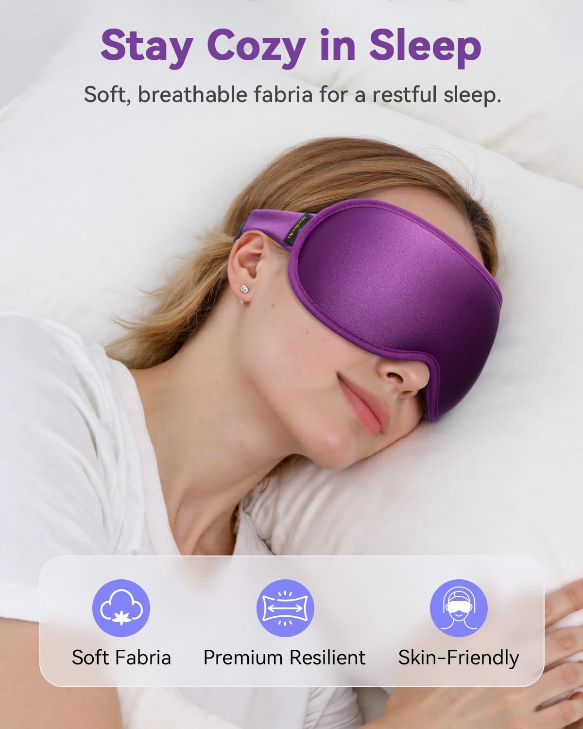 FACEMOON 3D Blackout Weighted Eye Mask for Sleep, Airplane Travel Essential | Long flights, road trips, gentle weighted comfort, deep cups, lash-friendly, adjustable strap, daytime naps for men & women