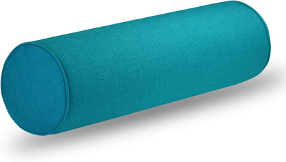 Tinbolunce Neck Roll Pillowcases with Zipper - Full Moon Bolster/Round Cylinder Pillow Case Cover for Bedroom, Living Room, Sofa - Solid Color Cervical Throw Pillow Covers