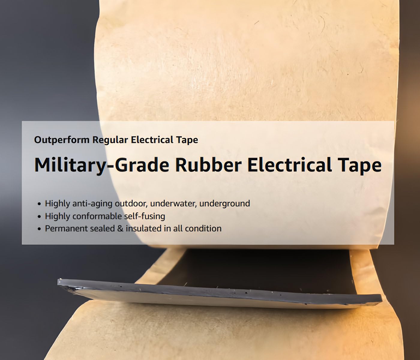 2" x 12FT Military-Grade Self-Fusing Tape | 65mil Thick | Silicone-Butyl Composite | IP68 Permanent Waterproof Seal & 35KV Insulated| for Heavy-Duty Pipe, Electrical & Outdoor Repair