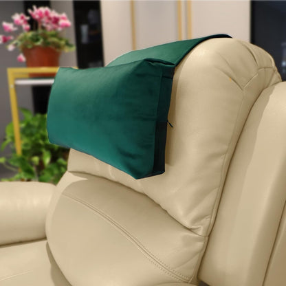 Adjustable Headrest Pillow for Recliners and Armchairs - Non-Slip Velvet Cushion for Neck Support and Pain Relief (Gray)