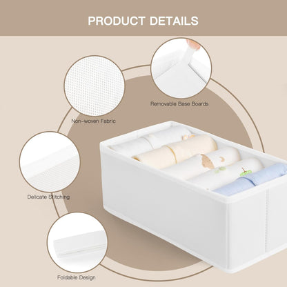 Drawer Organizer Clothes, 10 Pack Dresser Organizer for Baby Clothes, Underwear, Sock- Foldable Closet Organization and Storage Dividers Bins for Nursery, Bedroom (Beige)