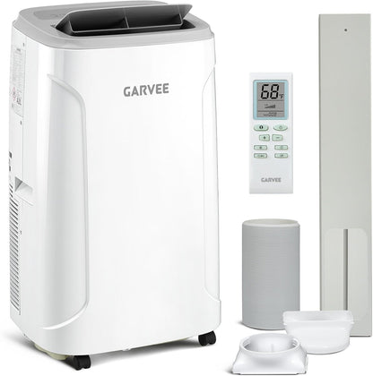 Garvee 14,000 BTU Portable Air Conditioner, 3-in-1 Portable AC for Rooms | Fast & Quiet Cooling for Rooms up to 750 Sq.Ft, Remote Control, LED Display Panel, Included Easy Install Window Kit
