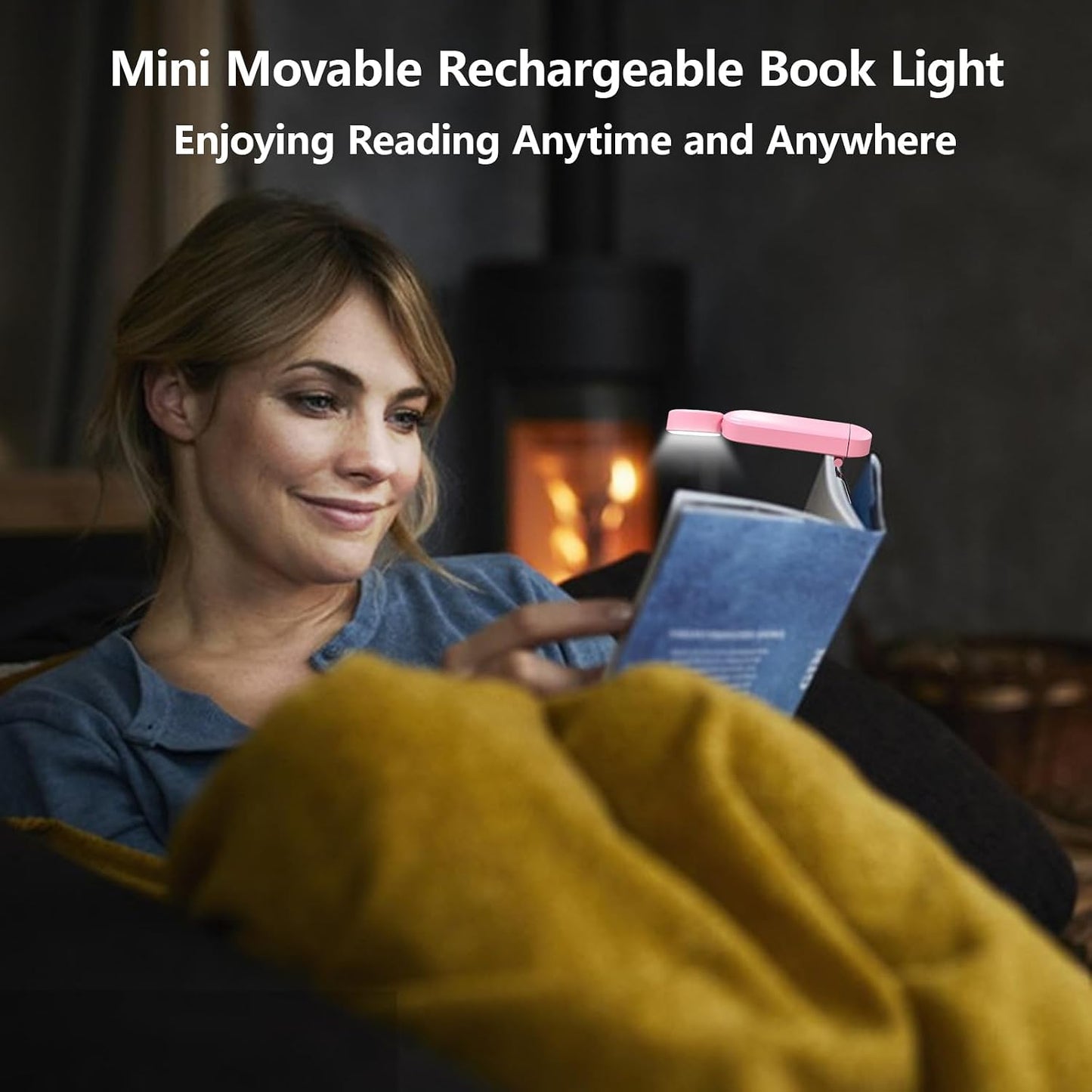 VAVOFO USB Rechargeable Bookmark Reading Light, Blue Light Blocking Amber LEDs for Bedtime Reading - Clip On, 9 Lighting Modes
