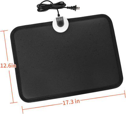 Electric Heated Floor Mats - AC 110V Foot Heater, Heated Foot Warmer Mat Under Desk for Office and Home (Black)