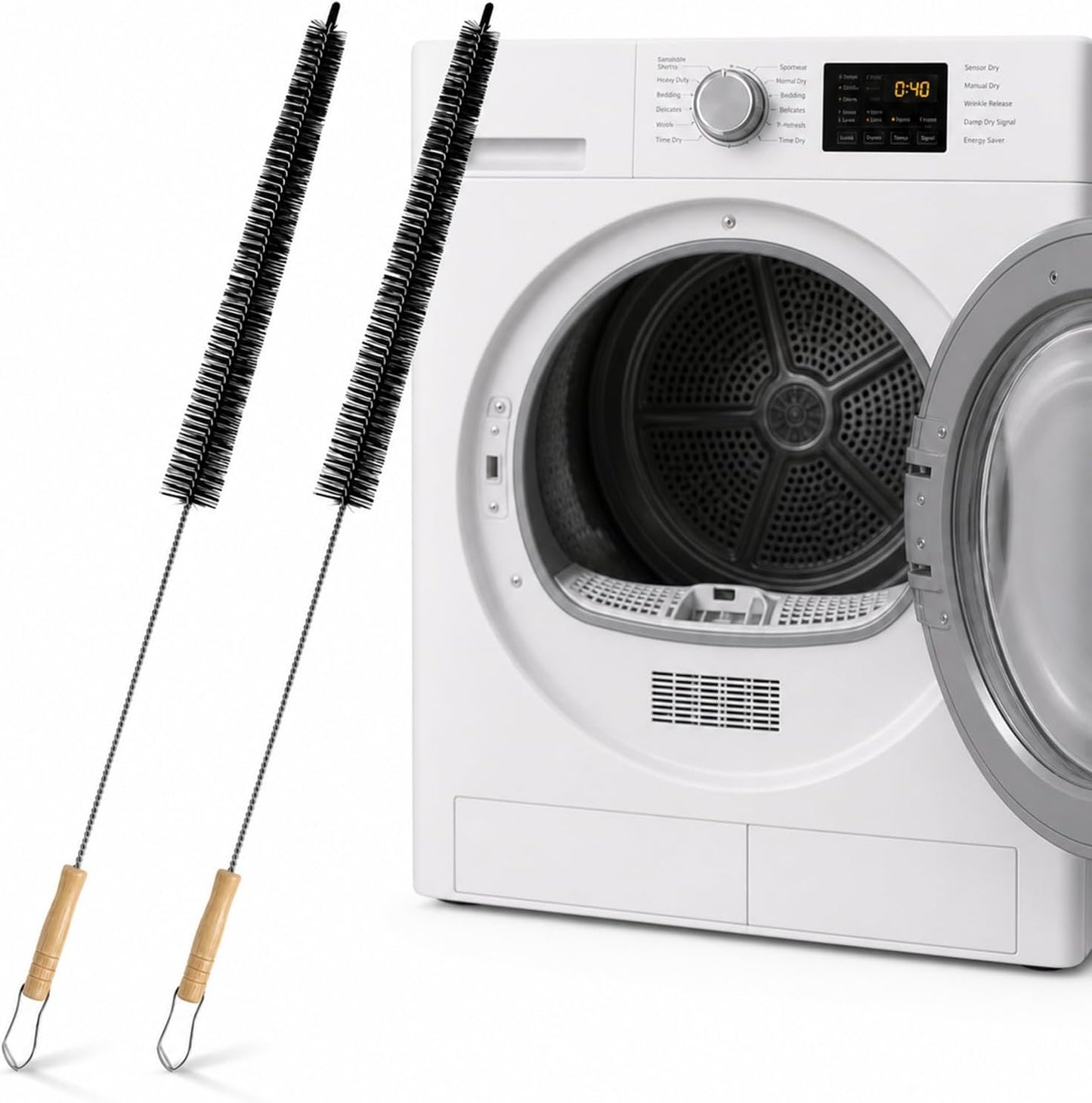 Dryer Vent Cleaner Kit, Bendable Lint Brush 2Pcs, 28 Inches | Bendable design, soft stiff bristles, removes lint and debris, ideal for narrow gaps