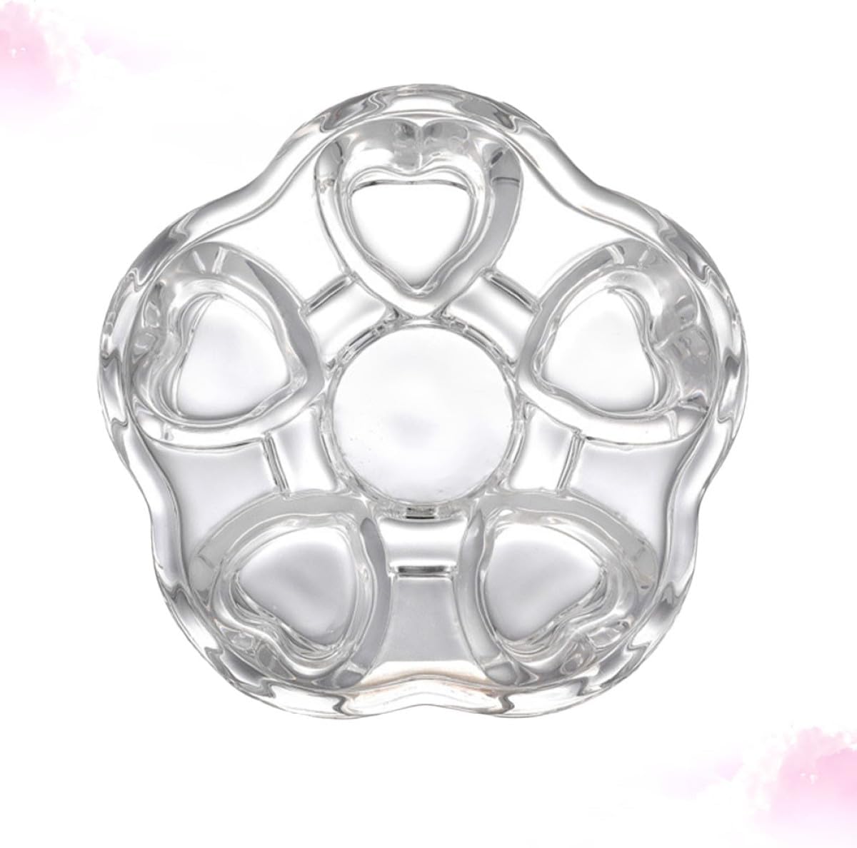 Ciieeo Heart-Shaped Glass Tea Pot Base, Creative Insulated Glass Warmer Stand, Heat-Resistant Crystal Teapot Heating Base for Home Tea Accessories