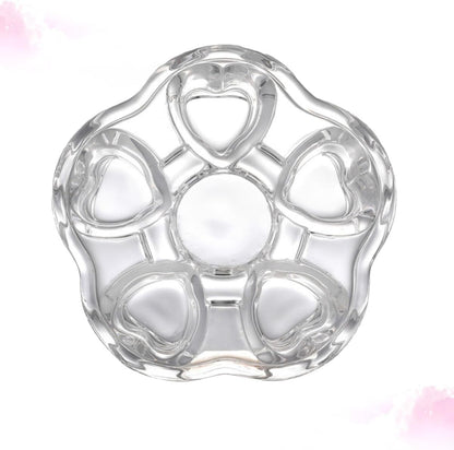 Ciieeo Heart-Shaped Glass Tea Pot Base, Creative Insulated Glass Warmer Stand, Heat-Resistant Crystal Teapot Heating Base for Home Tea Accessories