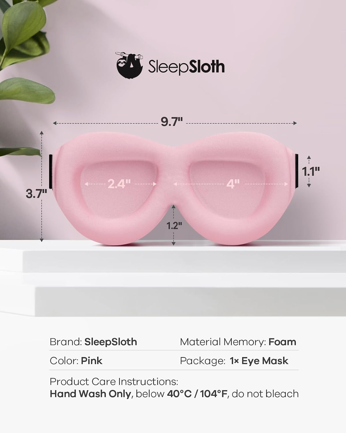 Sleep Mask for Side Sleepers, 3D Contoured Eye Mask for Sleeping, Soft Memory Foam Eye Cover with Adjustable Strap, No Pressure on Eyes, Travel Sleep Mask for Men Women, Shift Work & Naps