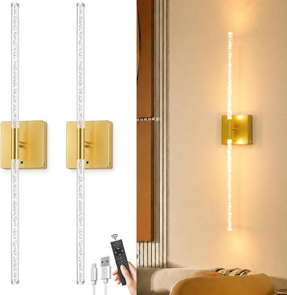 iThird Battery Operated Wall Sconces Set of 2: 10000mAh Rechargeable Wireless Wall Lights, 360° Rotatable Magnetic Wall Lamp, 4CCT Dimmable LED Wall Lighting for Bedroom Living Room Hallway, 31.7in