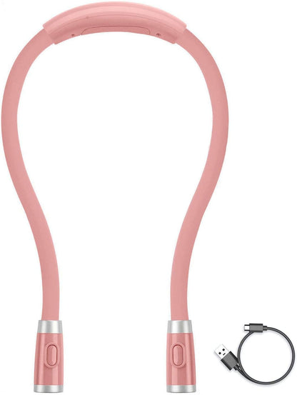 Rechargeable 4 LED Neck Reading Light, Book Lights for Reading in Bed, 3 Brightness Levels, Bendable Arms, Long Lasting. Perfect for Reading, Craft & Knitting (Army Green)