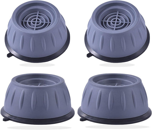 4 Pcs Rubber Round Grey Washing Machine Feet Pads, Anti-Vibration, Anti-Walk, Noise Reducing, Anti-Slip