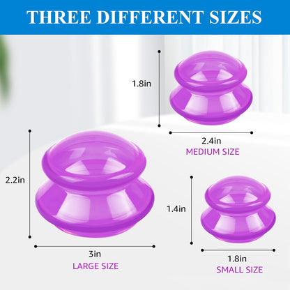 Silicone Cupping Therapy Sets (Set of 3), Cupping Kit for Massage Therapy