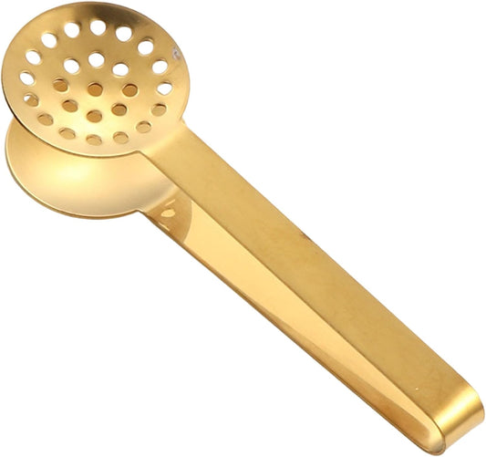 Stainless Steel Tea Tongs Round Perforated Loose Leaf Tea Filter Clips | Polished Tea Bag Squeezer with Round Holes Strains Loose Tea Leaves,Anti-Scald Long Handle Ensures Safe Use for Tea Brewing