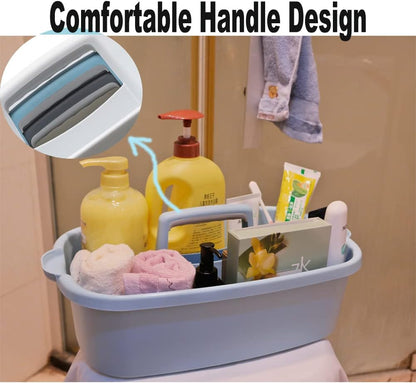 Large Plastic Cleaning Supply Caddy with Handle, Portable Cleaning Tool Storage Tote for Dorm, Bath, Pantry (Dark Grey)