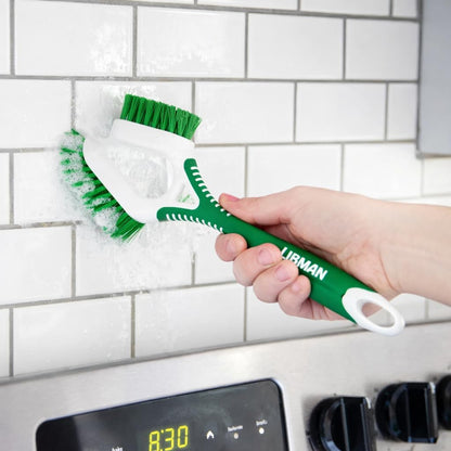 LIBMAN Tile & Grout Brush with Long Handle - 2-in-1 Cleaning Scrub Brush - 3 Pack