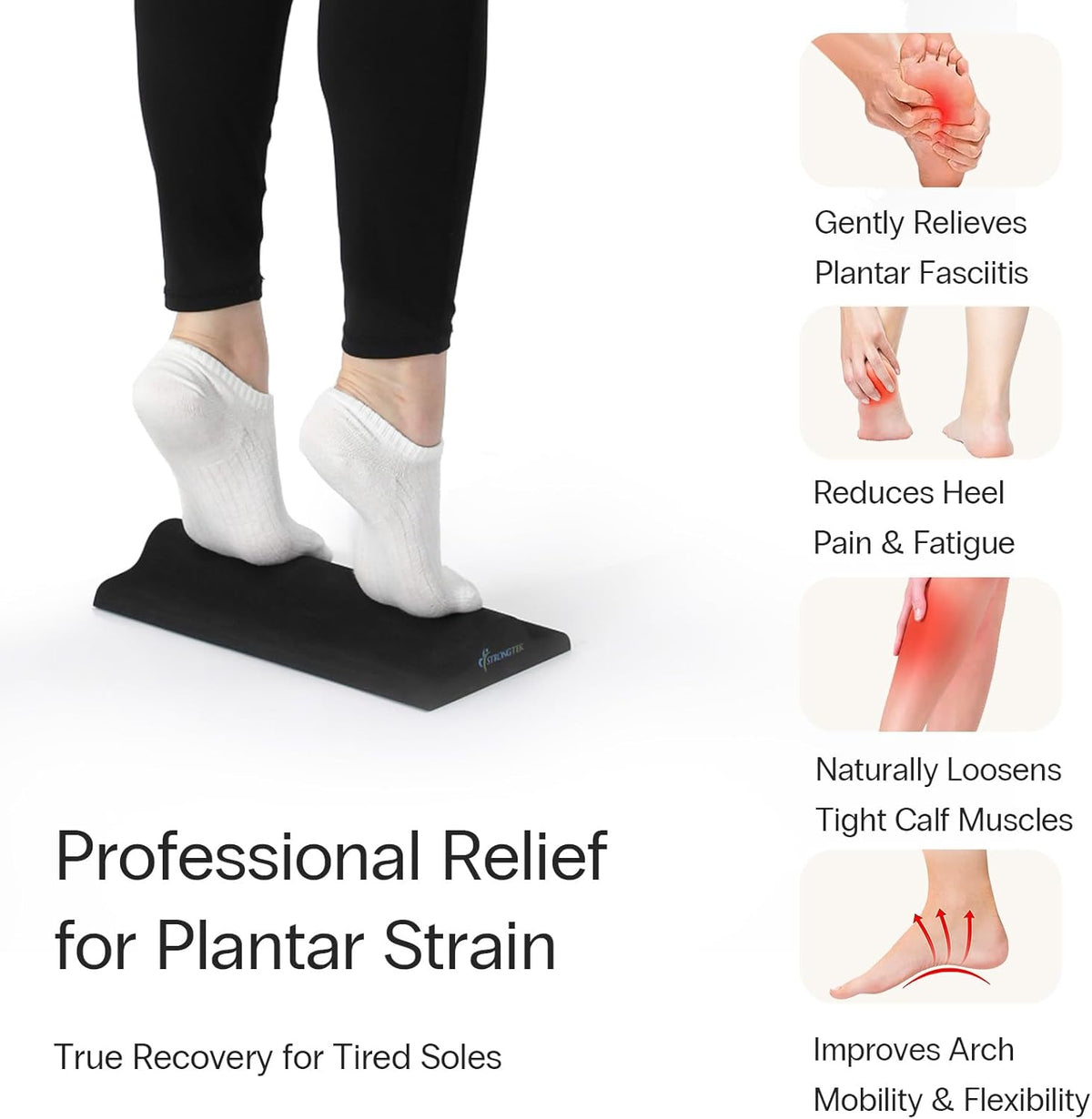 StrongTek Foot Stretcher, High-Density EVA Calf Stretching Wedge, Portable