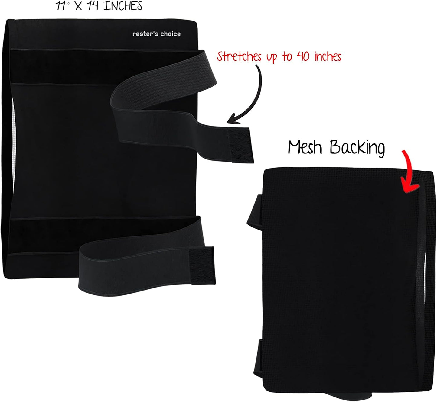 Rester's Choice Ice Pack Wrap Holder with Adjustable Straps for Large Ice Pack 11"-14.5"