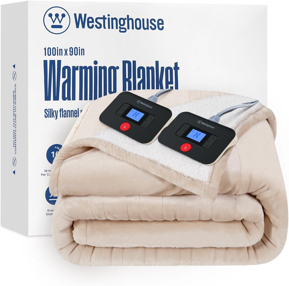 Westinghouse Heated Throw Blanket, 50"x60", Charcoal, ETL Certified