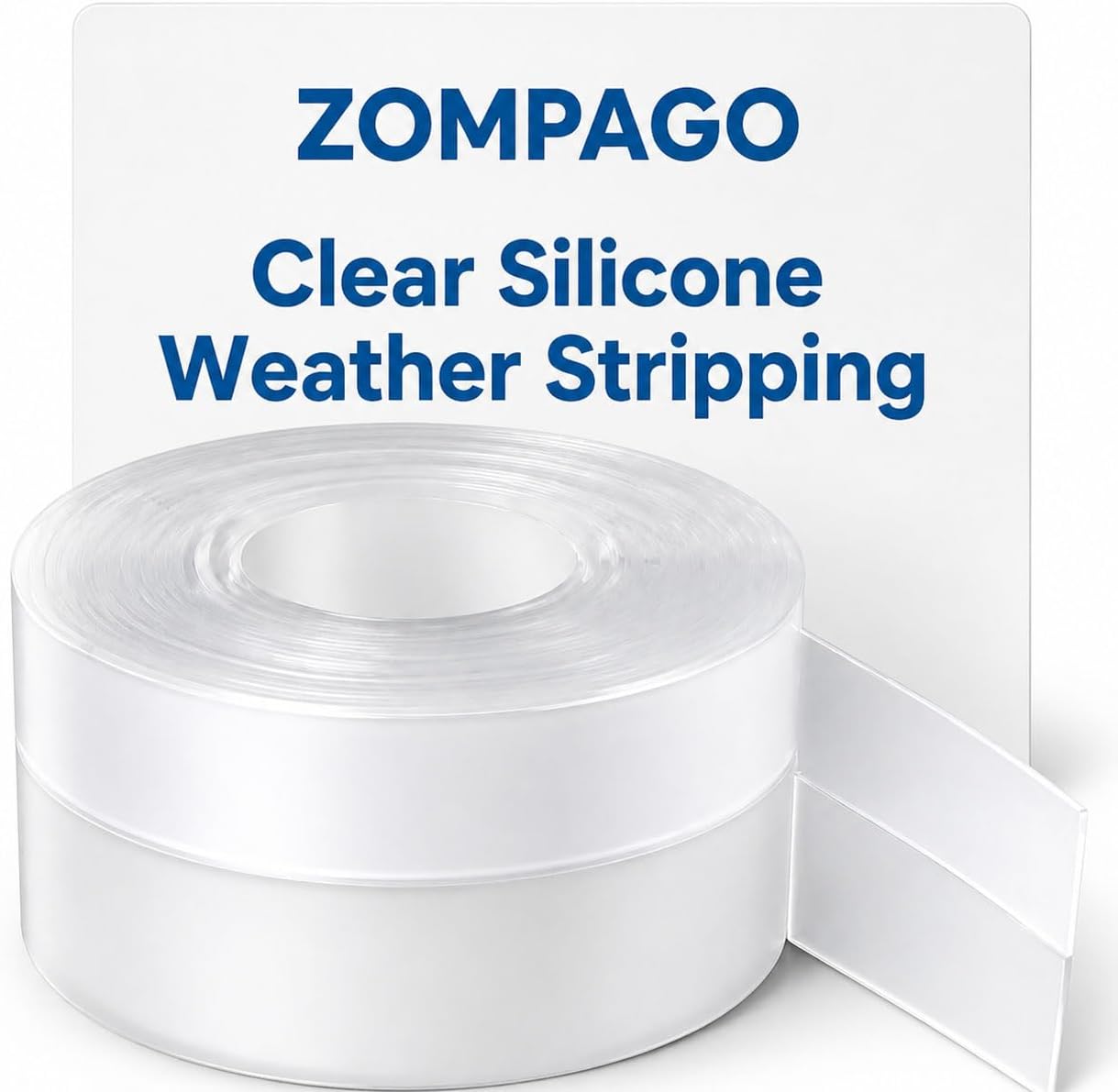 ZOMPAGO White Window Weather Sealing Tape 2.4in x 33FT, Cloth Draft Stopper for Sliding Door & Gap Filler, Strong Adhesive Window Seal Tape Air Conditioner Door Weather Stripping Insulation
