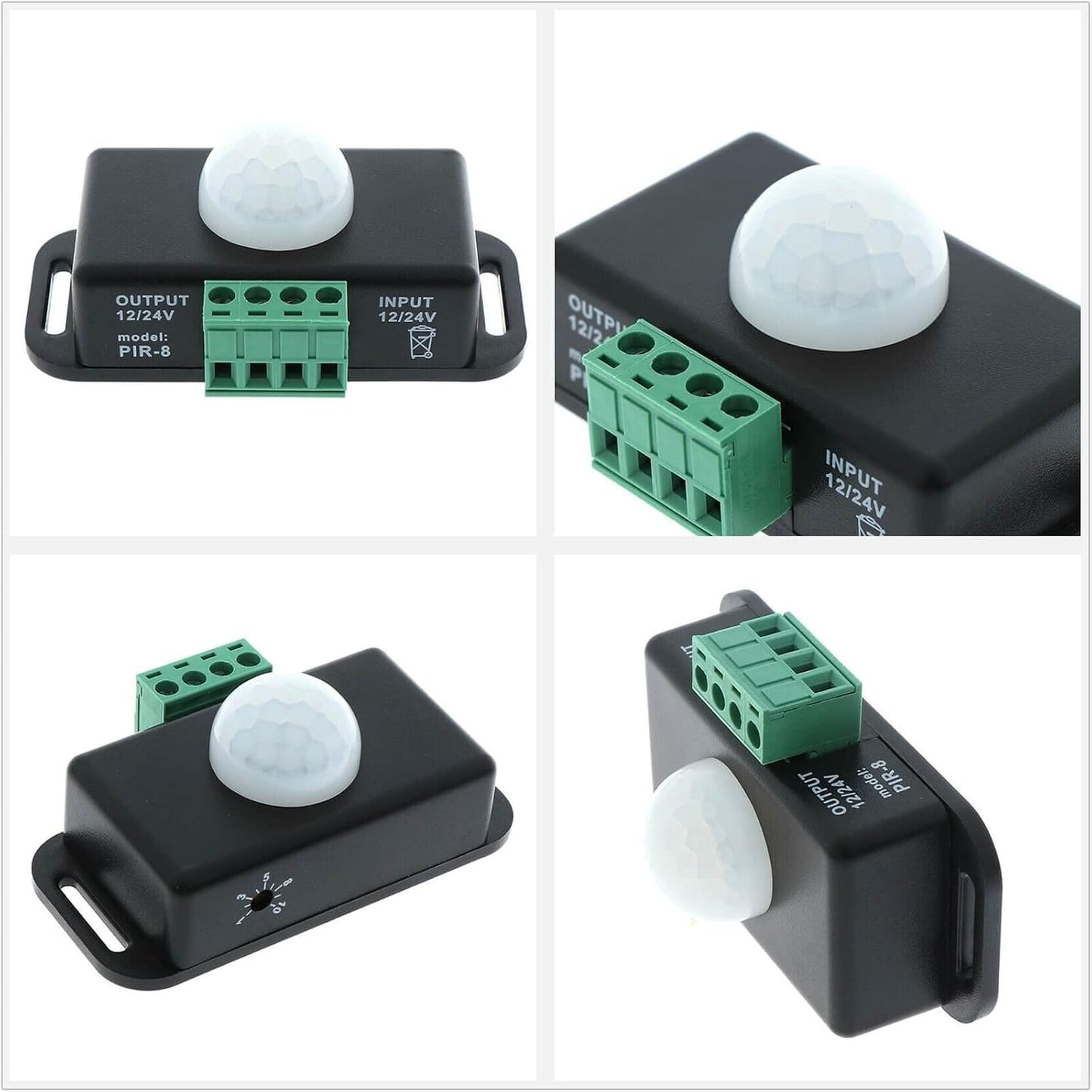DC 12V 24V PIR Sensor LED Motion Sensor Switch,Body Infrared Sensing Controller for Timer Flexible LED Automatic Light Strips, 2Pack