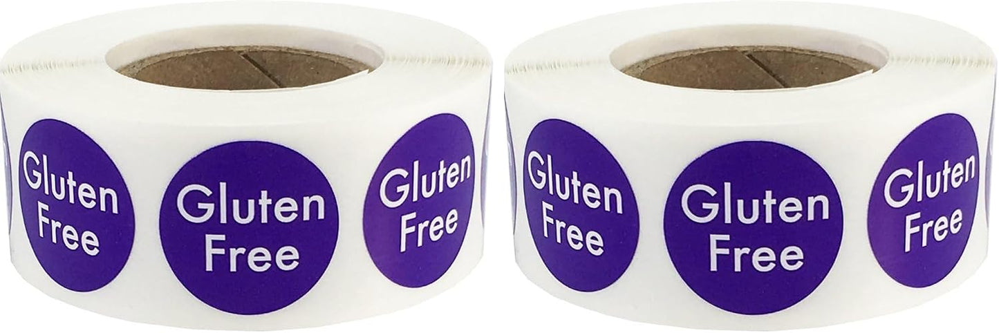 Gluten Free Food Rotation Labels .75 Inch Round Circle Dots 500 Adhesive Stickers