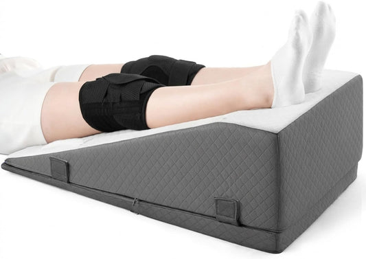 Hapiclody Leg Elevation Pillow for After Surgery – Adjustable Height Knee Surgery Recovery Leg Support Pillow, Designed for Knee Replacement Recovery, Single Leg Elevating Wedge