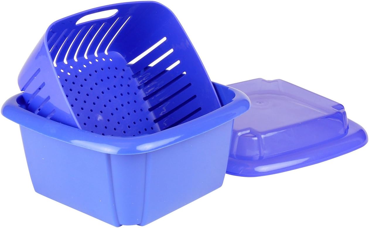 Hutzler 3-in-1 Berry Keeper Colander and Container, Keeps Berries Fresh Longer, 2 Pints, Apricot