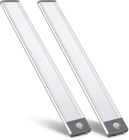 LED Motion Sensor Light,Under Counter Lighting, Wireless USB Rechargeable Kitchen Night Lights,Battery Powered Operated Light,54-LED Light for Wardrobe,Closets,Cabinet,Cupboard, 2 Count (Pack of 1)