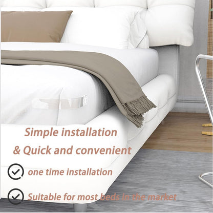 Sheet Clips to Secure Bed Sheets,snap-on Sheet Fasteners.Easy Installation | Lock Sheet Holders, Heavy Duty mattress straps to hold sheets in place, Durable Anti-Slip Teeth, Transparent Fixing Plate