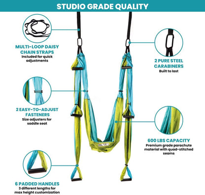 Swing Set for Back Pain Relief & Inversion Therapy | Easy setup indoor or outdoor, Adjustable straps, 600lb capacity, Carrying bag included, Free online tutorials
